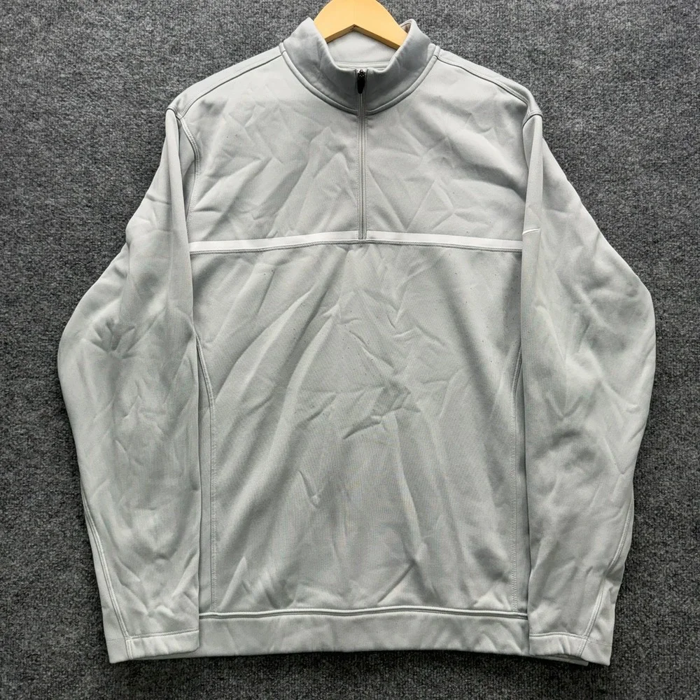 Nike Golf Sweatshirt Men's Size L Light Gray Therma-Fit 1/4 Zip Pullover